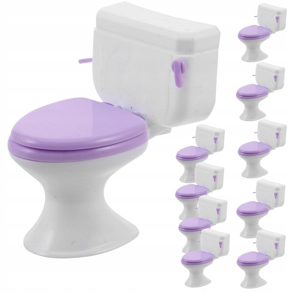 Set 10 Miniature Toilettes Realistiche per Casa delle Bambole Scala 1:12