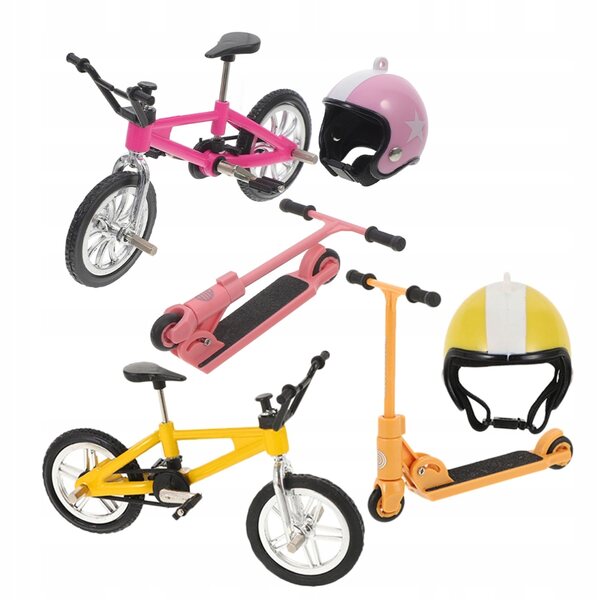 Set da 6 Miniature Bike e Scooter per Casa delle Bambole, Decorazione Realistica