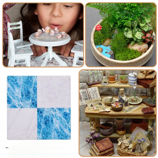 Miniatuur houten vloeren voor poppenhuizen, creatieve en resistente decoraties