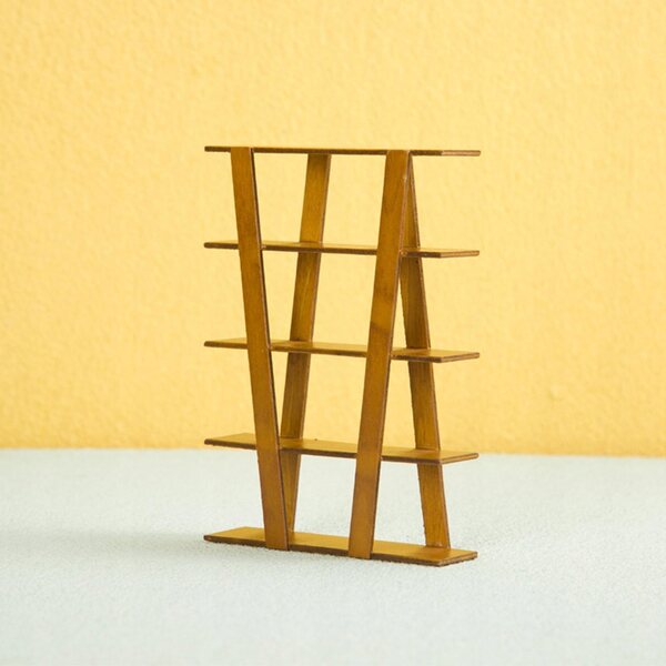 Miniatura 1:12 Scaffale in Legno per Casa delle Bambole Marrone Stabile e Dettagliato
