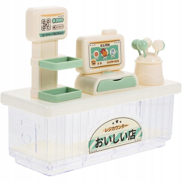 Miniatura cassa fiscale in plastica trasparente resistente per gioco e decorazione