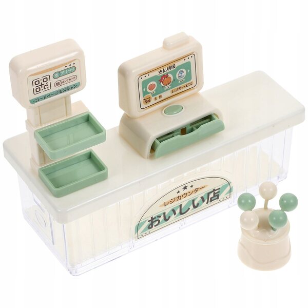 Miniatura cassa fiscale in plastica trasparente resistente per gioco e decorazione