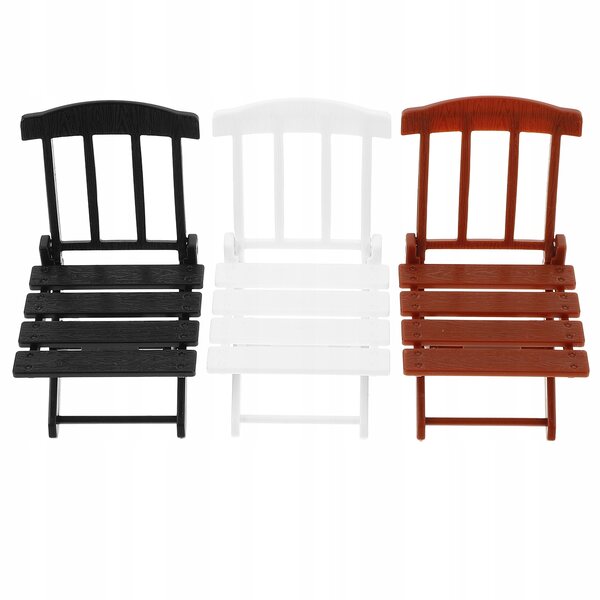 Set 3 Mini Sedie Sdraio Pieghevoli per Casa delle Bambole Colorate