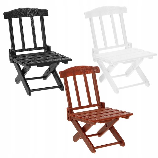 Set 3 Mini Sedie Sdraio Pieghevoli per Casa delle Bambole Colorate