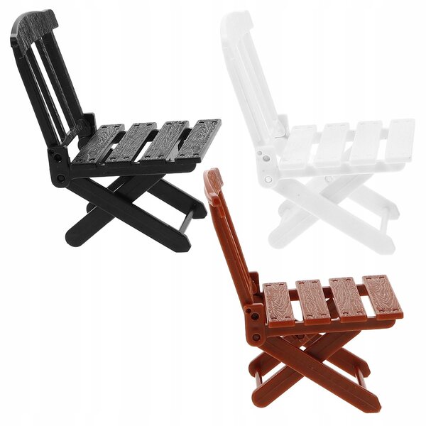 Set 3 Mini Sedie Sdraio Pieghevoli per Casa delle Bambole Colorate