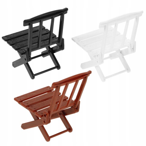 Set 3 Mini Sedie Sdraio Pieghevoli per Casa delle Bambole Colorate