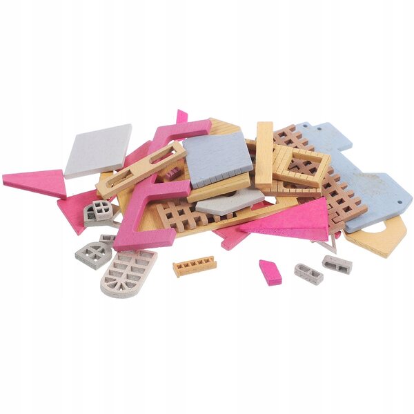 DIY Mini-Holzhaus in Rosa, realistische und langlebige 3D-Dekoration