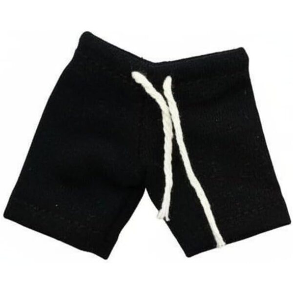 Gralara Shorts in Miniatura Nero con Coulisse per Bambole Collezionabili 1/12