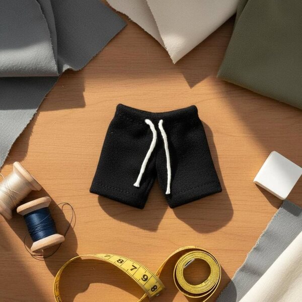 Gralara Shorts in Miniatura Nero con Coulisse per Bambole Collezionabili 1/12