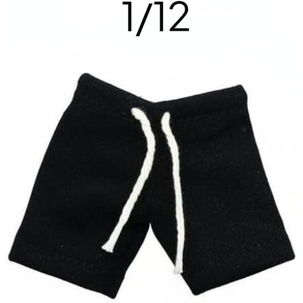 Gralara Shorts in Miniatura Nero con Coulisse per Bambole Collezionabili 1/12