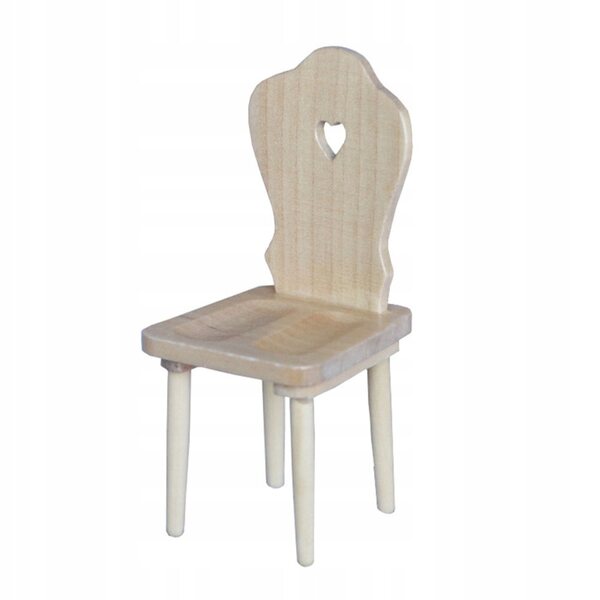 Mini Sedia in Legno per Casa delle Bambole 8,5x3,9x3,8 cm Decorazione Artigianale