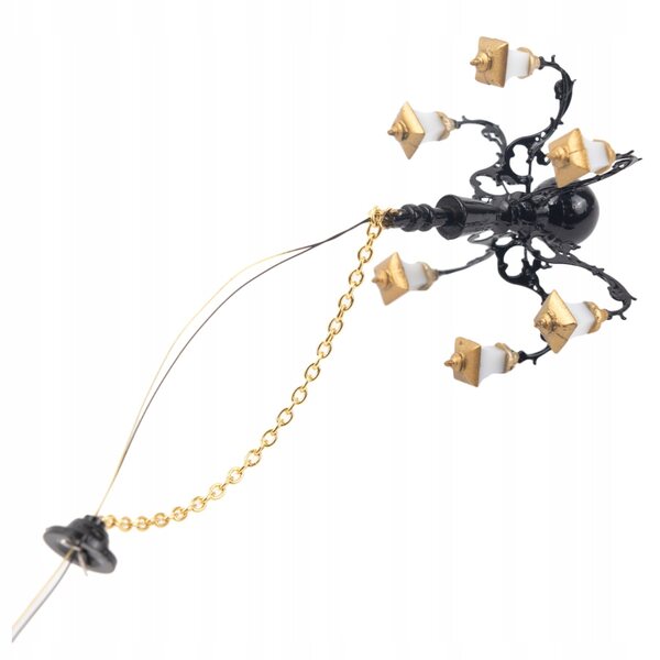 Miniatura Lampadario per Case delle Bambole con Luce Calda e Design Elegante