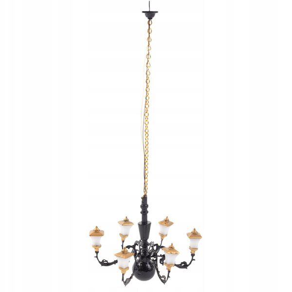 Miniatura Lampadario per Case delle Bambole con Luce Calda e Design Elegante