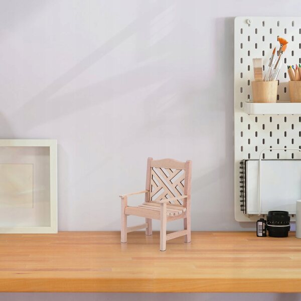 Set 2 Mini Sedie in Legno Verde Khaki per Decorazioni Domestiche e Miniature