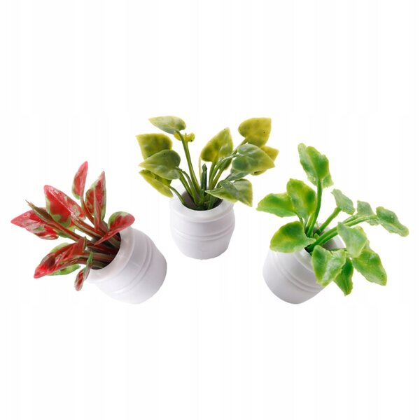 3 SZT. MINIATUROWE DEKORACJE BONSAI W DONICZKACH DO DOMKU DLA LALEK