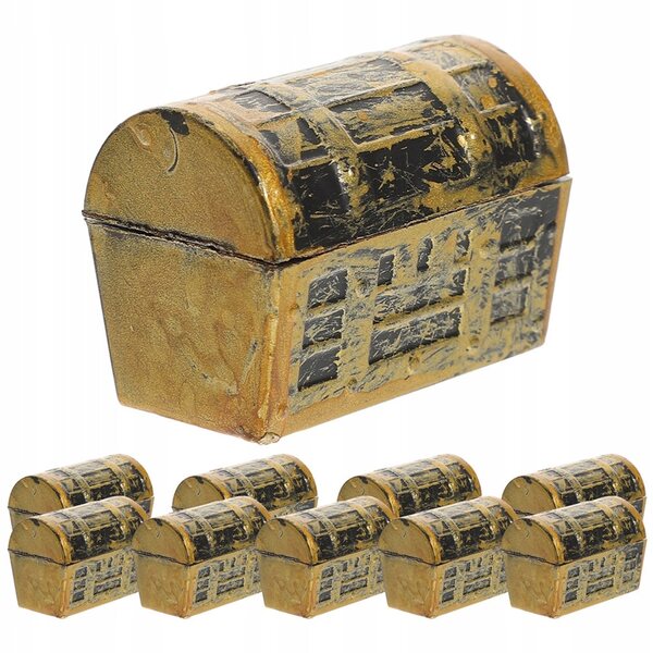10 realistische Mini-Schatztruhen für Dekorationen und Sammlungen, 5,8 x 4,2 x 3,5 cm