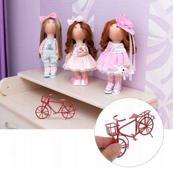 Mini Bicicletta Metallica Rossa per Bambini Decorativa e Educativa