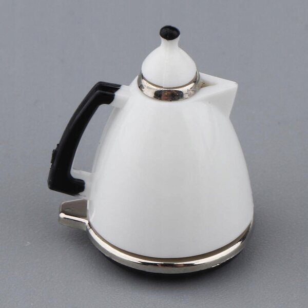 Mini caffettiera bianca 1:12 per casa delle bambole, accessorio per sala da pranzo