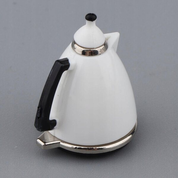 Mini caffettiera bianca 1:12 per casa delle bambole, accessorio per sala da pranzo