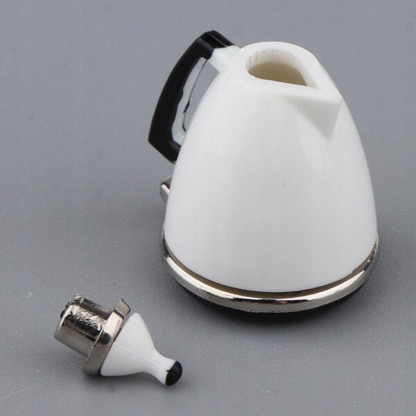 Mini caffettiera bianca 1:12 per casa delle bambole, accessorio per sala da pranzo