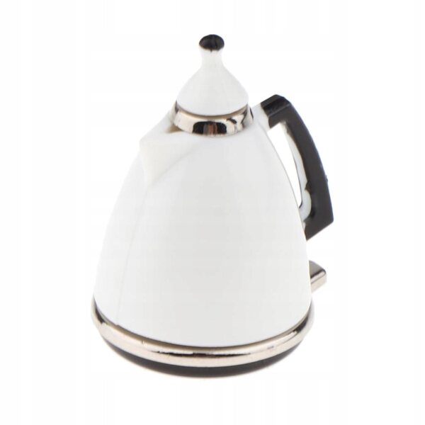 Mini caffettiera bianca 1:12 per casa delle bambole, accessorio per sala da pranzo