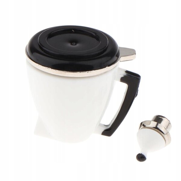 Mini caffettiera bianca 1:12 per casa delle bambole, accessorio per sala da pranzo