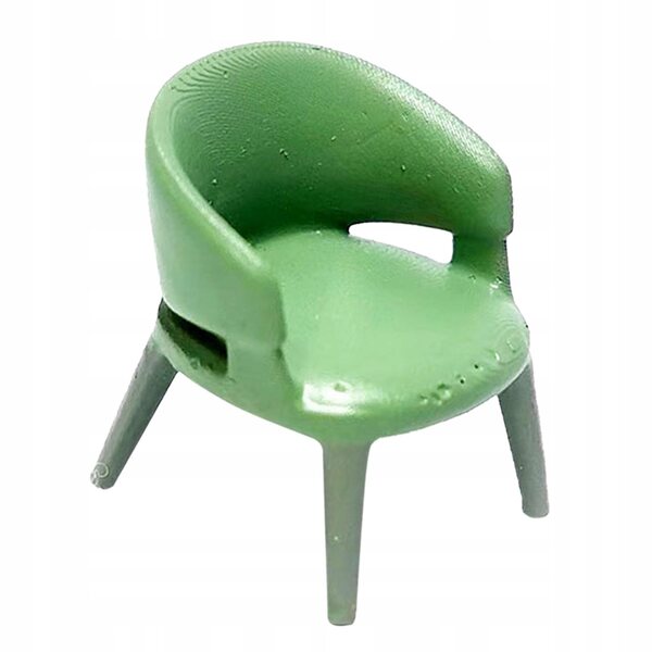 Mini Poltrona in Resina Scala 1:87 Verde per Decorazioni e Diorami 1.2 cm