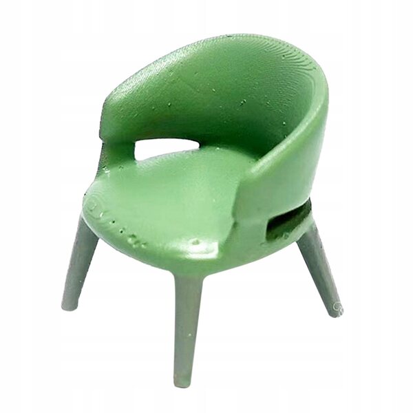 Mini Poltrona in Resina Scala 1:87 Verde per Decorazioni e Diorami 1.2 cm