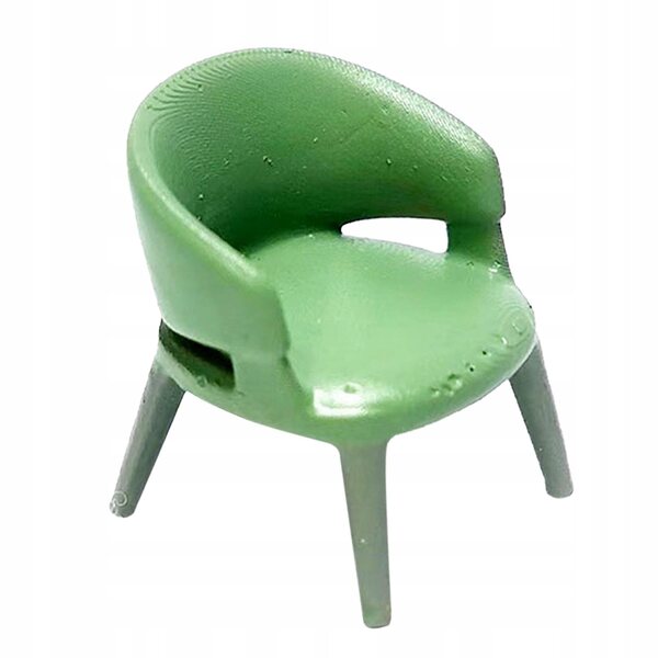 Mini Poltrona in Resina Scala 1:87 Verde per Decorazioni e Diorami 1.2 cm