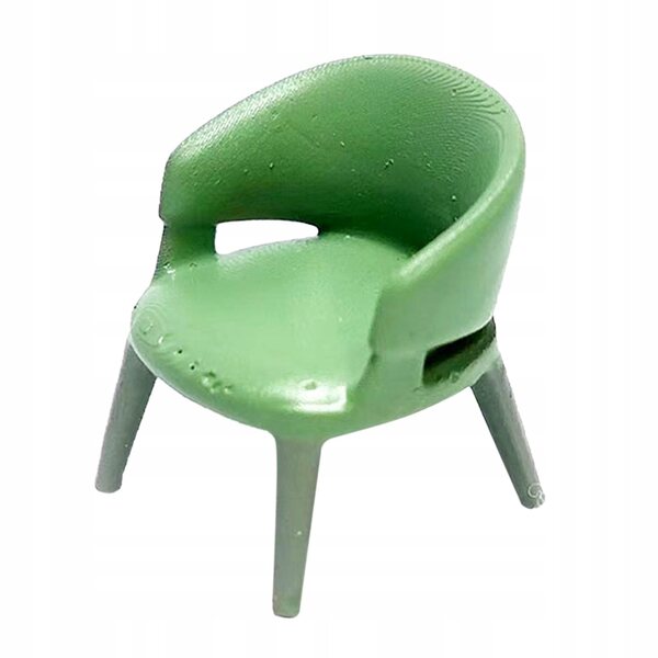 Mini Poltrona in Resina Scala 1:87 Verde per Decorazioni e Diorami 1.2 cm