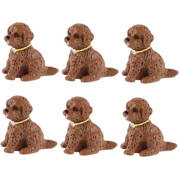 VICASKY 6 Personaggi Cane in Resina per Portachiavi e Mini Decorazioni Fai da Te
