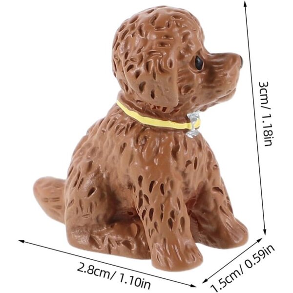 VICASKY 6 Personaggi Cane in Resina per Portachiavi e Mini Decorazioni Fai da Te