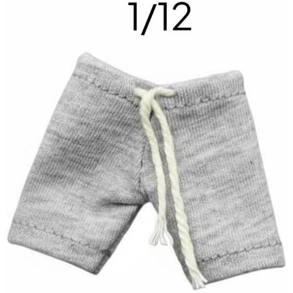 Qianly Shorts Miniatura Grigio Stile Casual Fatto a Mano per Bambole BJD
