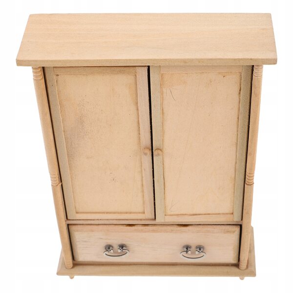 Mini armadio in legno vintage verde per case delle bambole scala 1:12