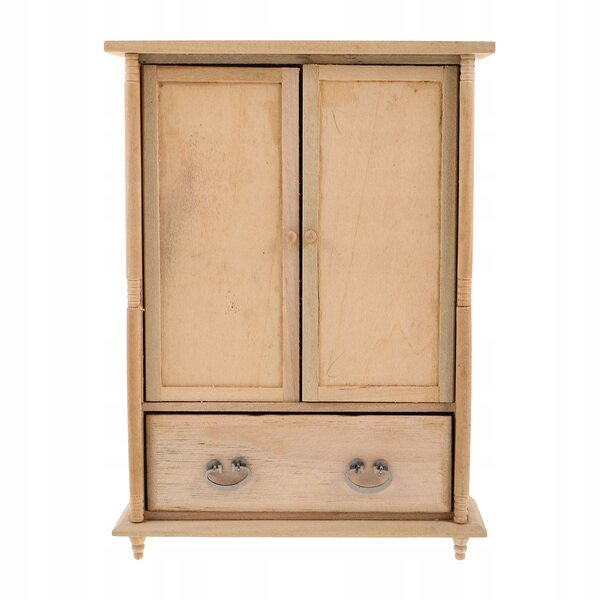 Mini armadio in legno vintage verde per case delle bambole scala 1:12