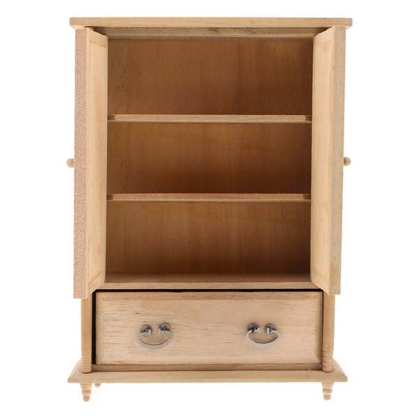 Mini armadio in legno vintage verde per case delle bambole scala 1:12