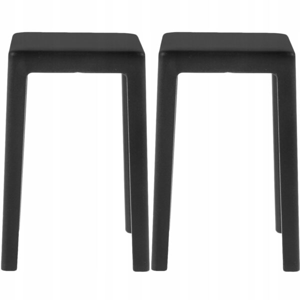 Mini sgabello in plastica per casa delle bambole - set 2 pezzi nero