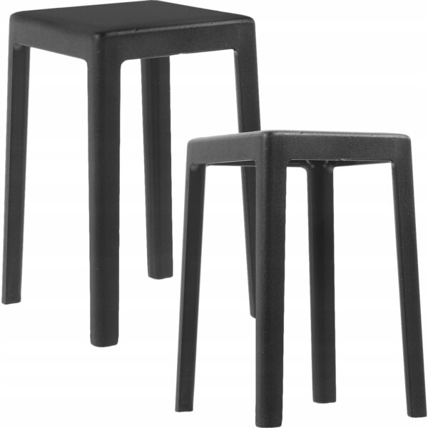 Mini-Kunststoffhocker für Puppenhaus – 2er-Set schwarz
