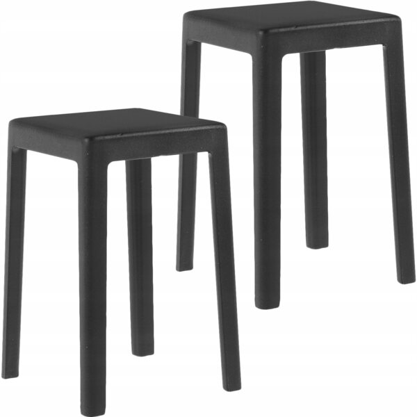 Mini-Kunststoffhocker für Puppenhaus – 2er-Set schwarz