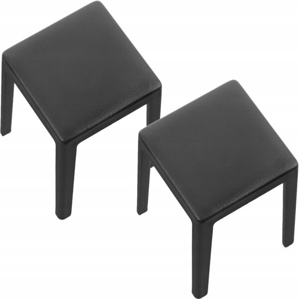 Mini-Kunststoffhocker für Puppenhaus – 2er-Set schwarz