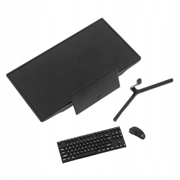 Miniature computersæt med tastatur og mus til dukkehus