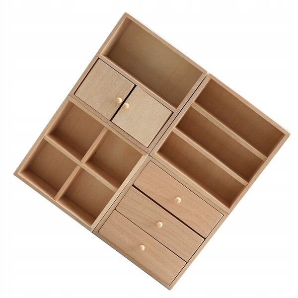 Lot de 4 mini meubles en bois pour maisons de poupées, légers et résistants