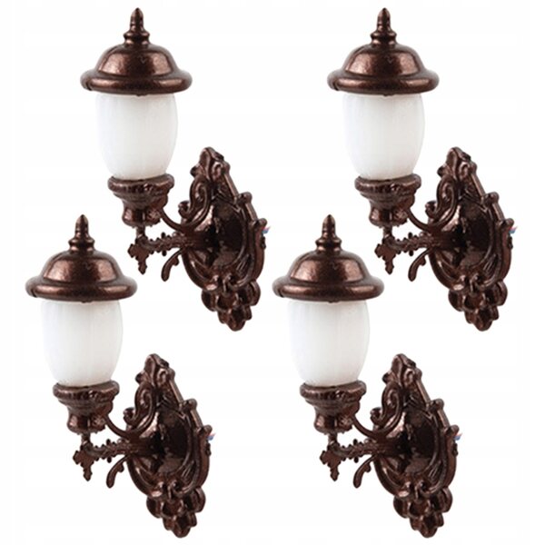Set 4 Lampade da Parete Miniatura per Decorazioni Casa e Scenari 3V-12V
