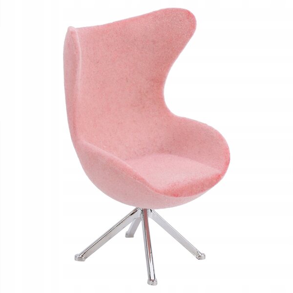 Miniatura sofa rosa con rivestimento in velluto per case delle bambole 5 cm