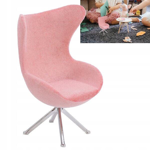 Miniatura sofa rosa con rivestimento in velluto per case delle bambole 5 cm
