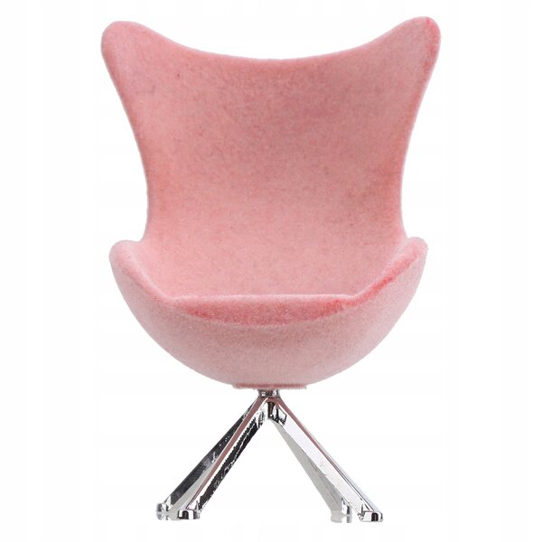 Miniatura sofa rosa con rivestimento in velluto per case delle bambole 5 cm