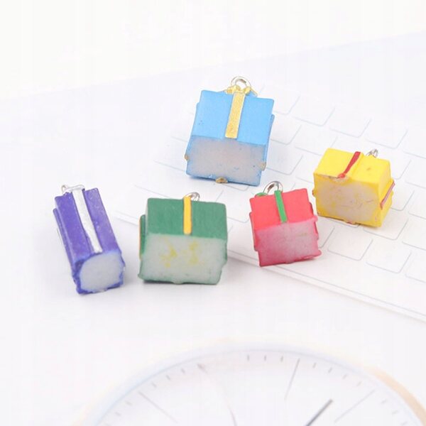 Set di 25 Mini Scatole Regalo in Resina per Decorazione Mini Case Multicolore