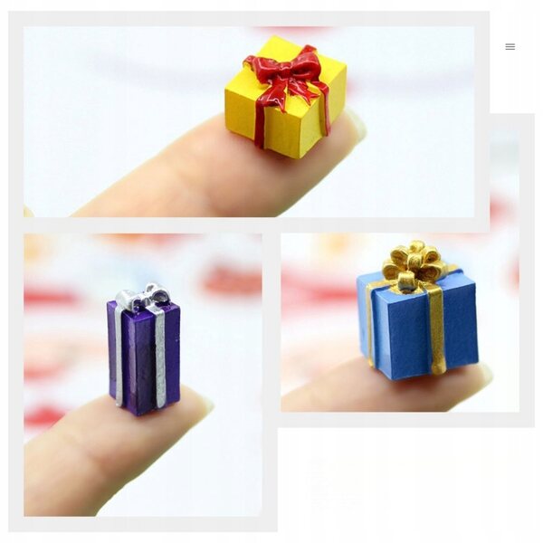 Set di 25 Mini Scatole Regalo in Resina per Decorazione Mini Case Multicolore