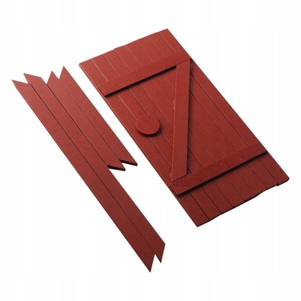 Mini porta in legno rossa decorativa per casette delle bambole, 20x11 cm