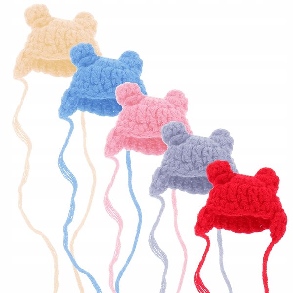 Mini Cappelli in Cotone per Decorazioni e Progetti Fai-da-Te, Set da 5